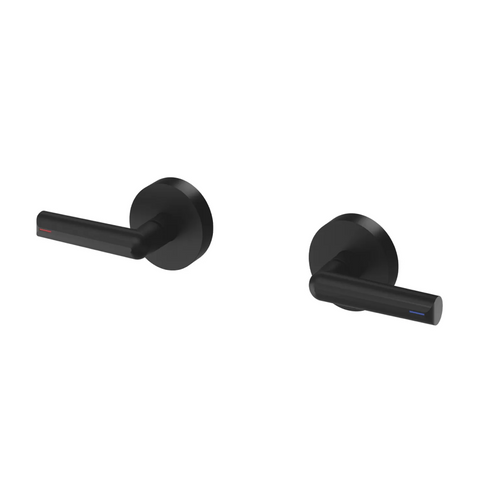 Phoenix Vivid Slimline Plus Lever Wall Top Assemblies 15mm Extended Spindles – LF Matte Black