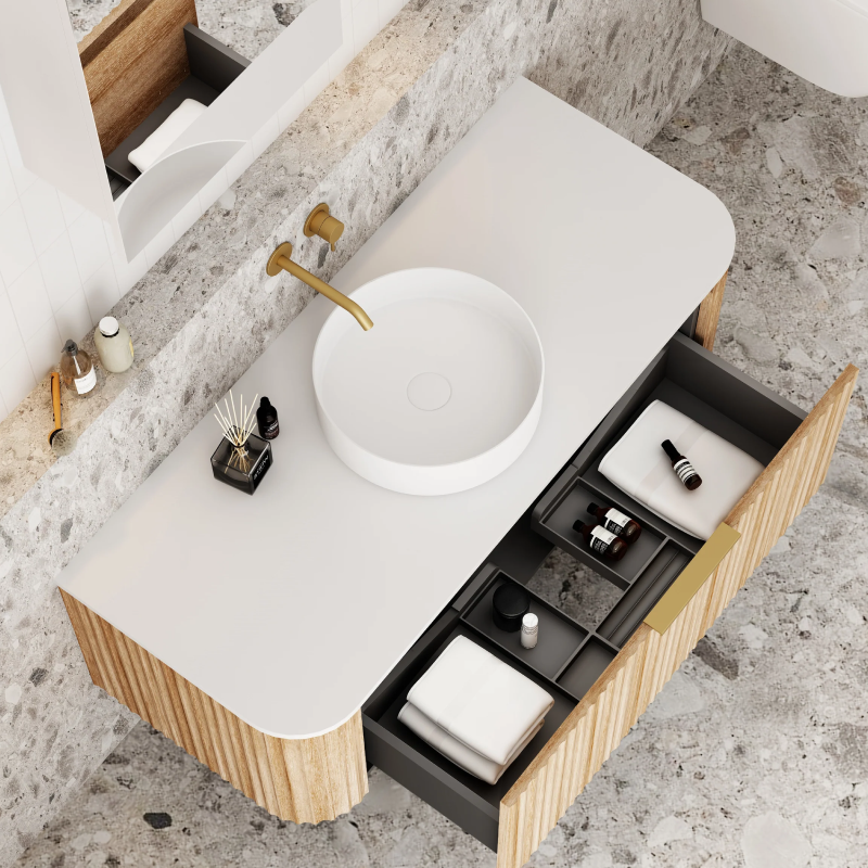 Cassa Design V-Groove 1200mm Natural Oak Wall Hung Vanity