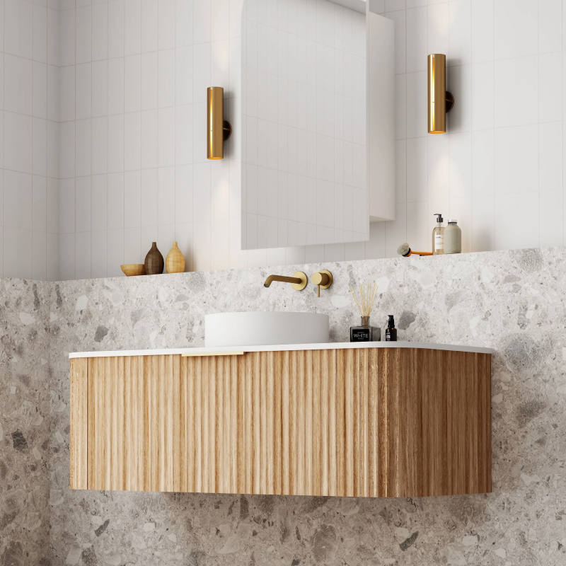 Cassa Design V-Groove 1200mm Natural Oak Wall Hung Vanity