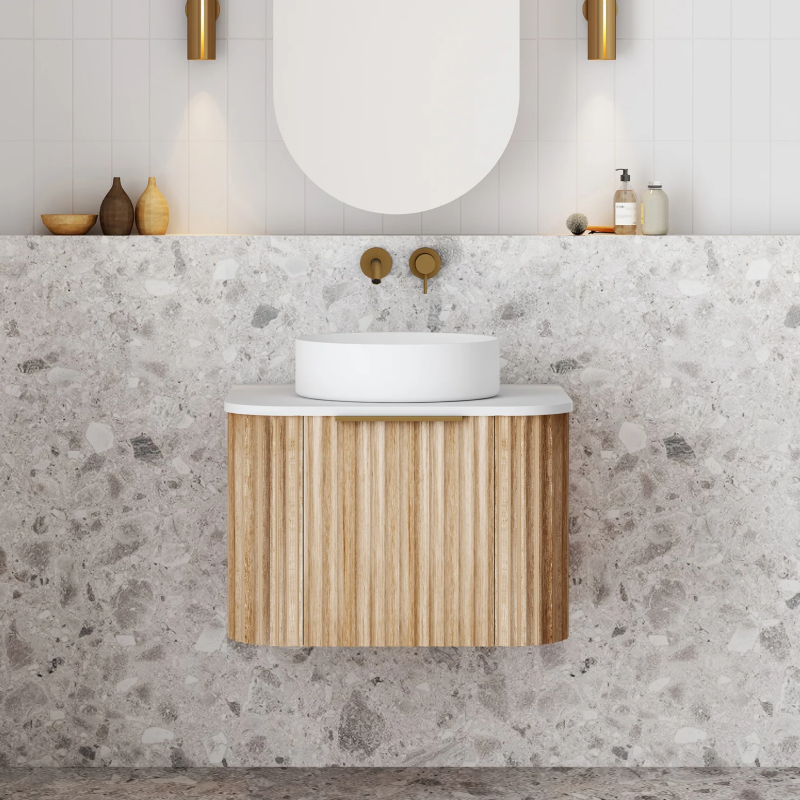 Cassa Design V-Groove 600mm Natural Oak Wall Hung Vanity