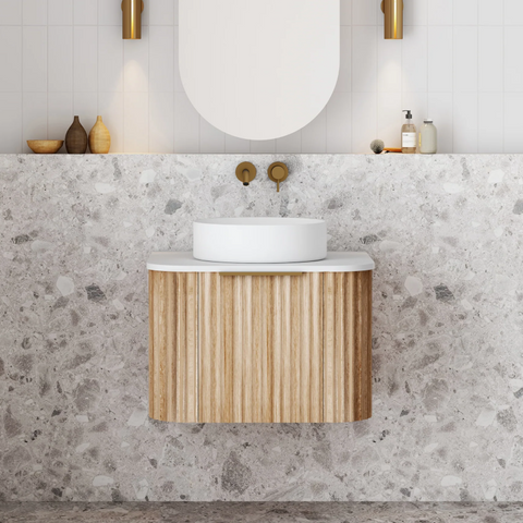 Cassa Design V-Groove 600mm Natural Oak Wall Hung Vanity