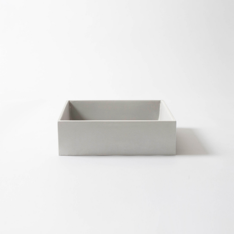 Concrete Studio Baly Square Vessel Basin - Light Grey