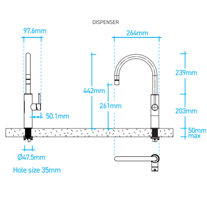 Billi Home Filtered, Boiling, Chilled & Sparkling Gooseneck Multifunction Tap - Urban Brass 925100GUB