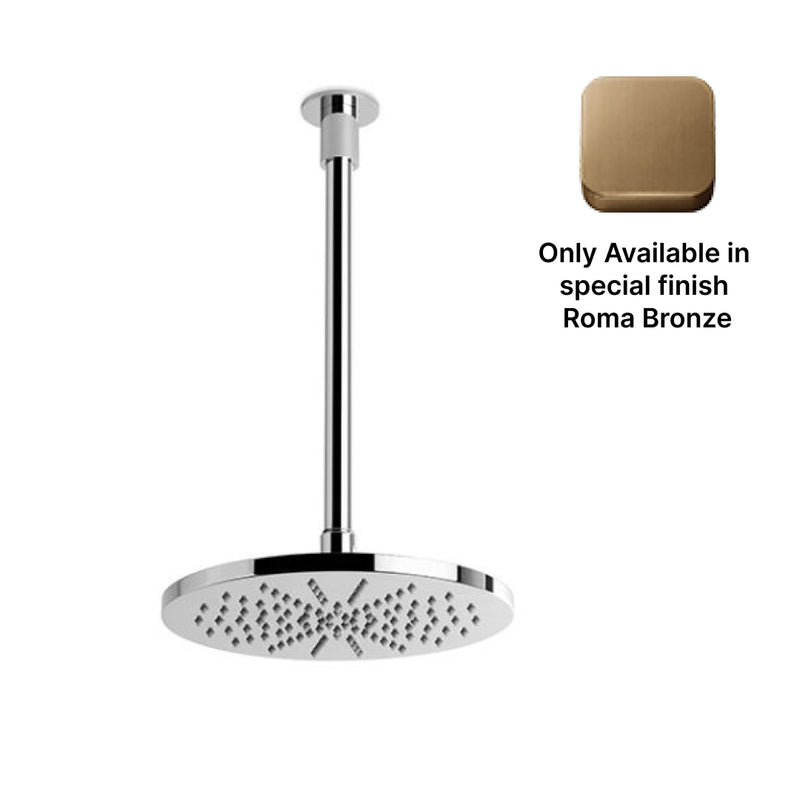 Brodware City Plus 225mm Ceiling Shower w/Arm - Roma Bronze PVD