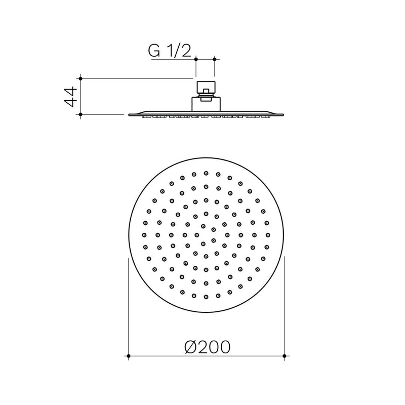 Caroma Urbane II 200mm Round Rain Shower - Brushed Nickel