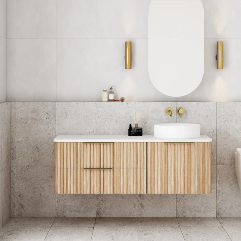 Cassa Design Gravity 1200mm Right Hand Basin Natural Oak Wall Hung Vanity