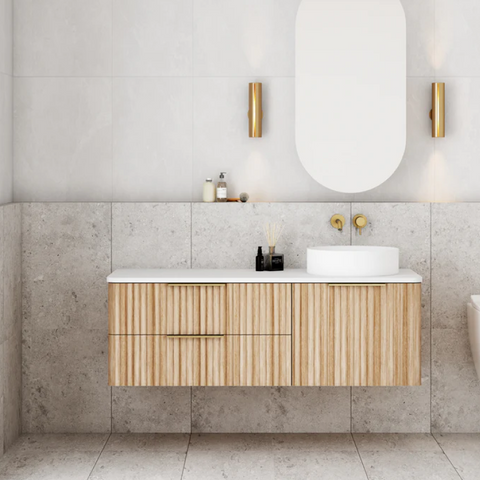 Cassa Design Gravity 1200mm Right Hand Basin Natural Oak Wall Hung Vanity