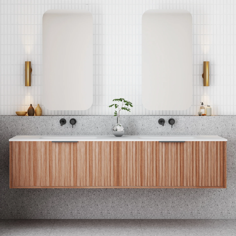 Cassa Design Capture 1800mm Natural Walnut Wall Hung Vanity