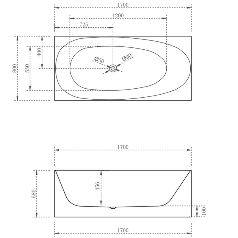 Cassa Design New Multi Corner Back To Wall Freestanding Bath 1700mm - Matte White