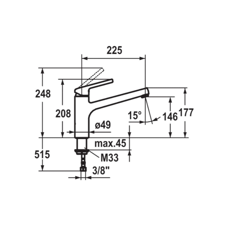 KWC LUNA-E Swivel Mixer - Chrome