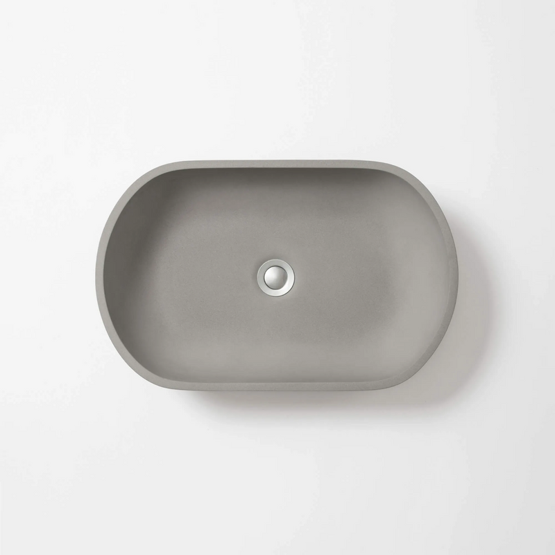 Concrete Studio Kaarla Vessel Oval Basin - Mid Grey