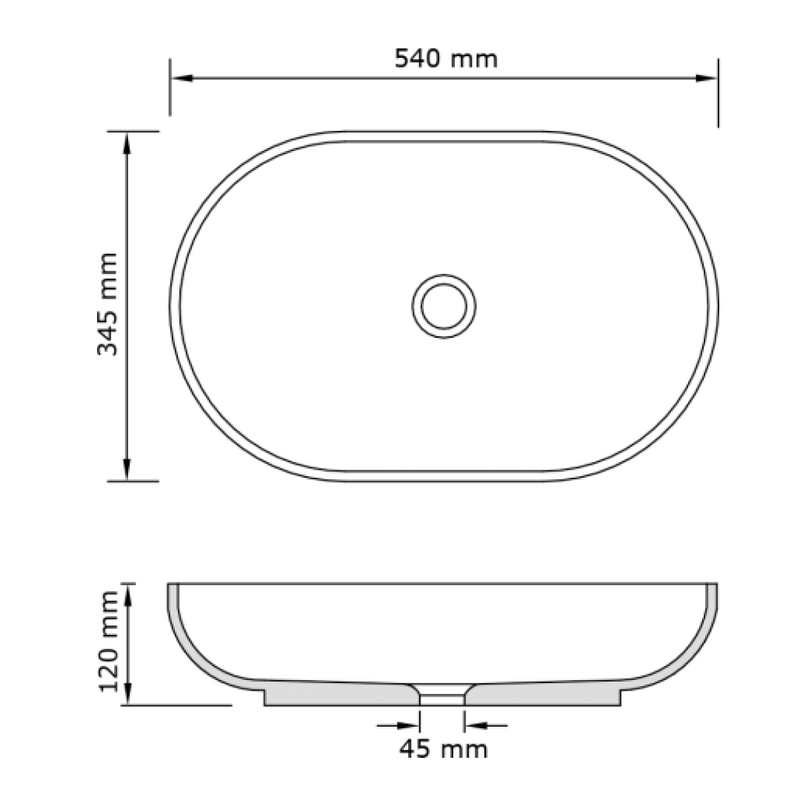 Concrete Studio Kaarla Vessel Oval Basin - Mid Grey