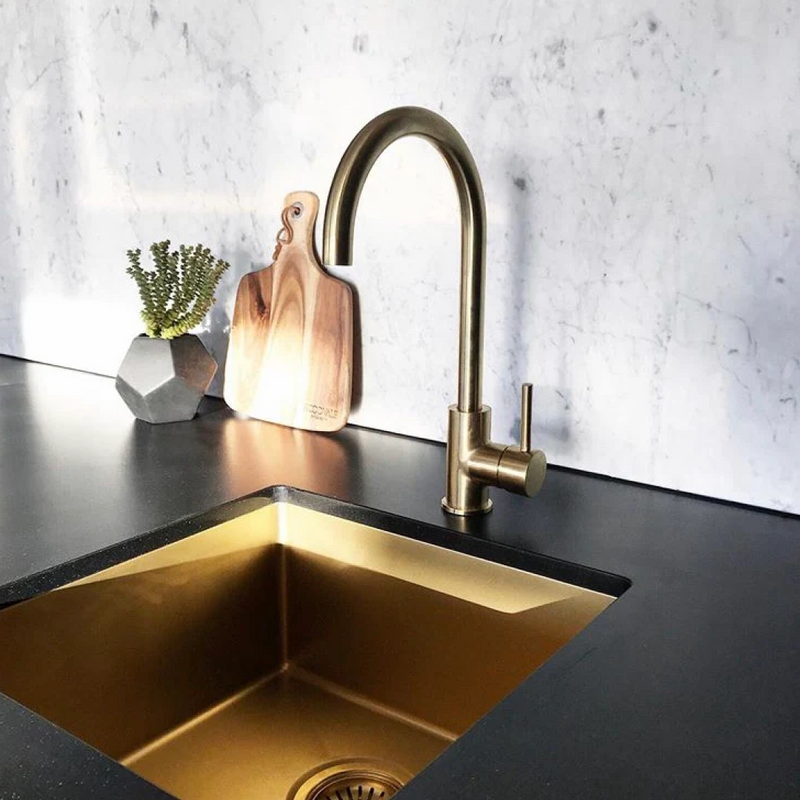 Meir Lavello 450 Single Bowl Sink - Brushed Bronze Gold