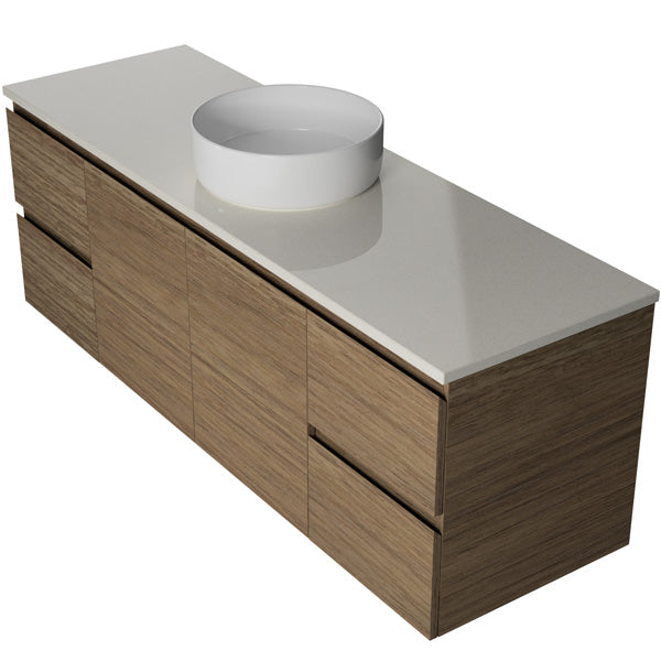 Timberline Nevada Wall Hung Vanity with SilkSurface Top & Basin 1500mm