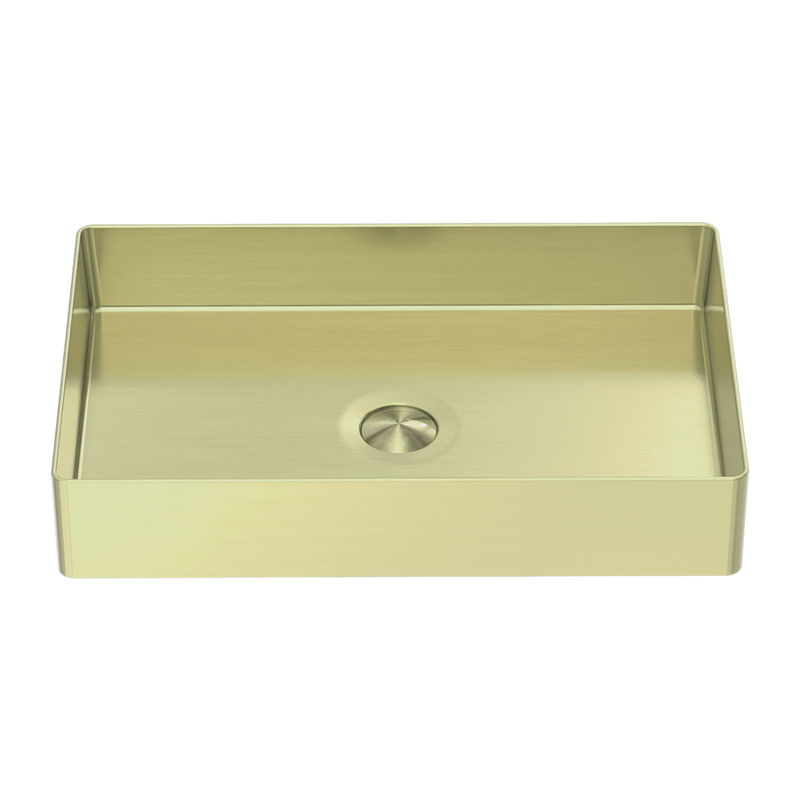 Nero Opal Rectangle Stainless Steel Basin - Brushed Gold