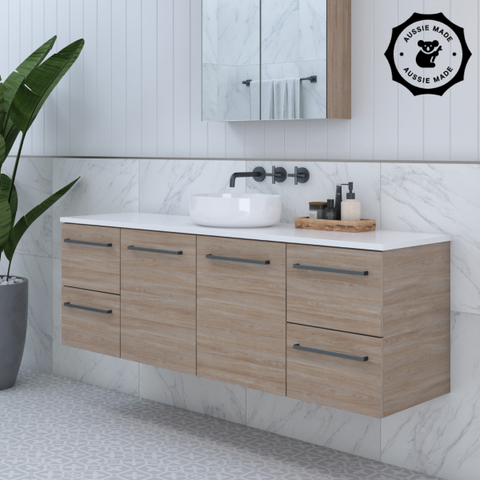 Timberline Nevada 1500mm Wall Hung Vanity - Rural Oak