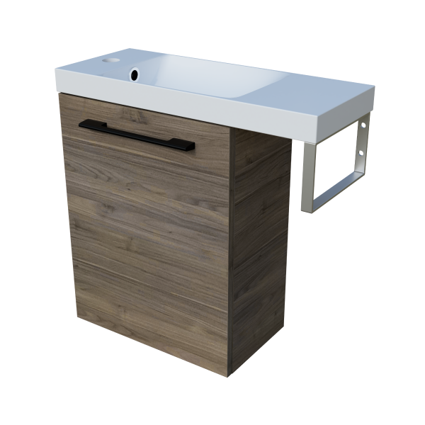 Timberline Oscar Wall Hung Vanity with Top & Basin 550mm Top - Left Offset