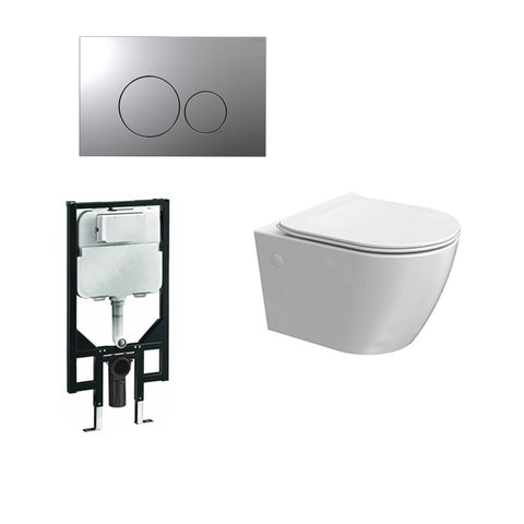 Parisi Ellisse PN620 Mk II Wall Hung Package - Chrome Tondo Flush Plate