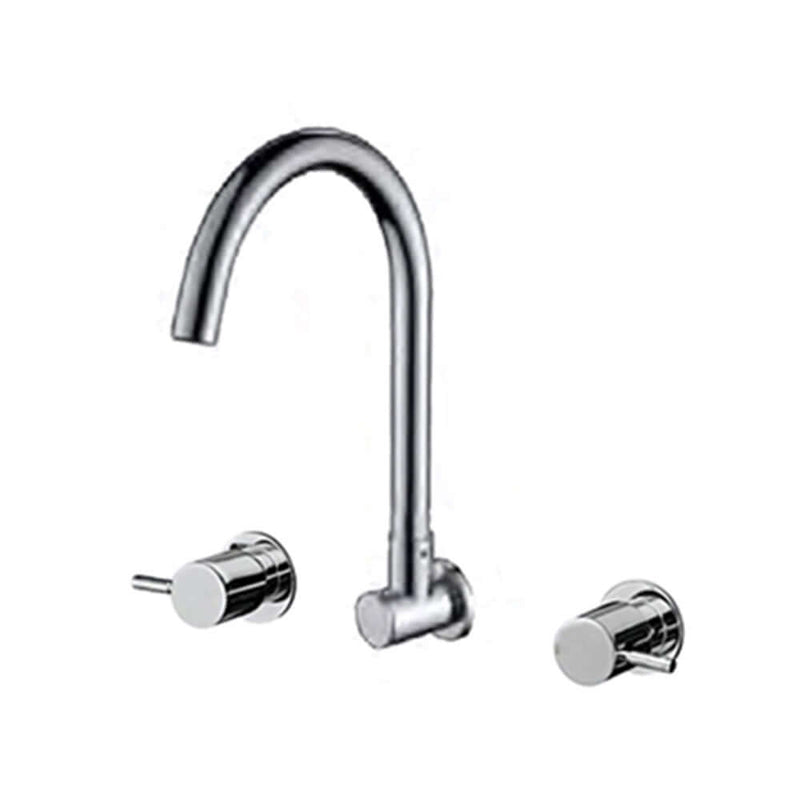 Parisi Envy Laundry Wall Tap Set With Round Swivel Spout Chrome 5424