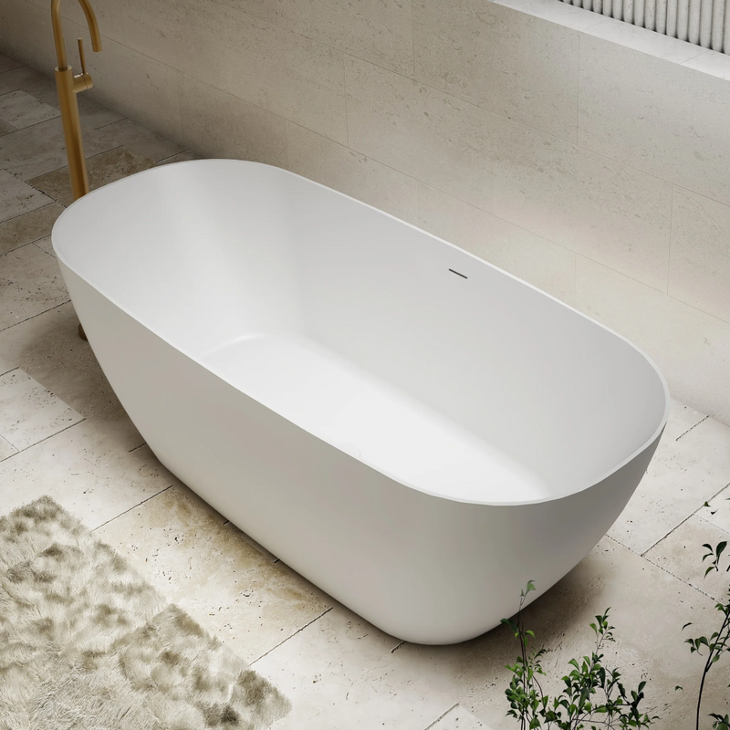 Cassa Design Rec Slimline 1500mm Acrylic Freestanding Bath Includes Overflow - Matte White