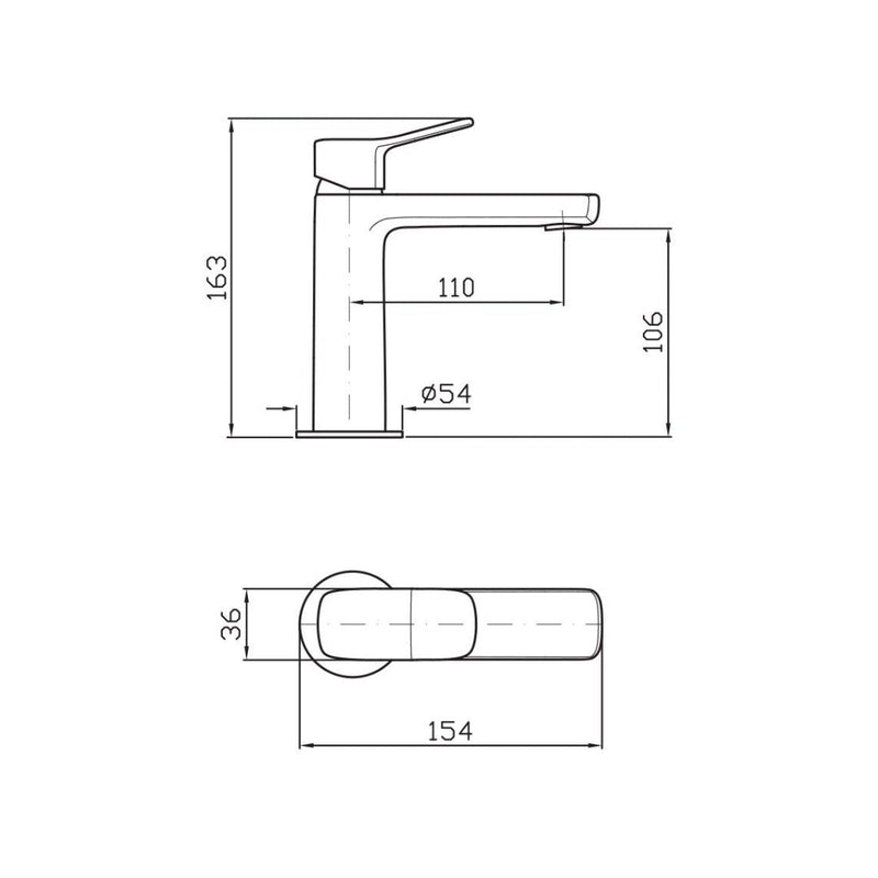 Zucchetti Brim Basin Mixer - Brushed Nickel