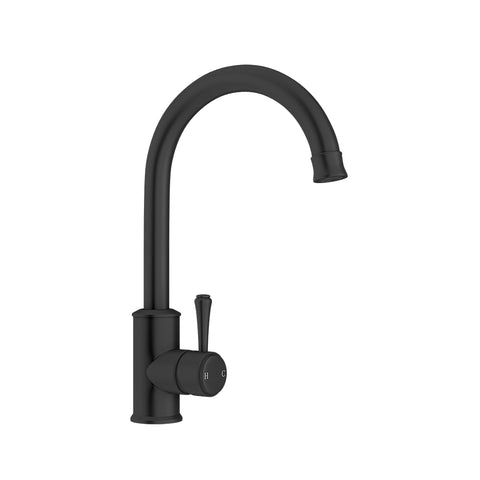 Linkware Augustine Gooseneck Sink Mixer - Matte Black