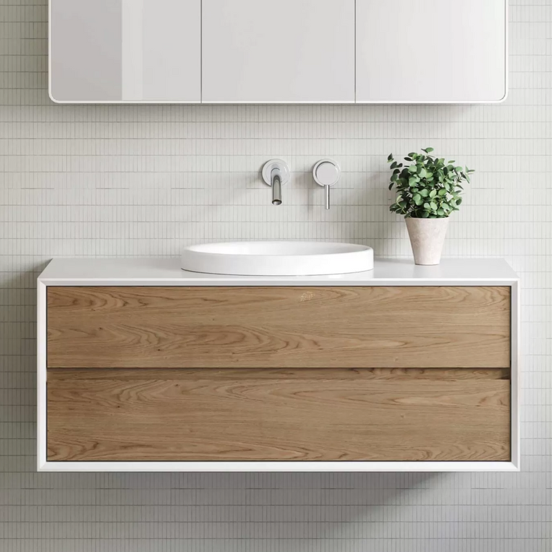 Timberline x Shaynna Blaze Embrace 1200mm Wall Hung Vanity - Arctic White SilkSurface