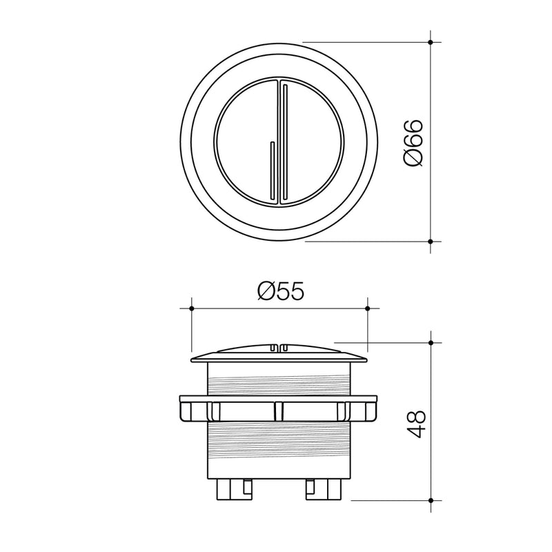 Caroma Urbane II Wall Faced Close Coupled Flush Button - Chrome