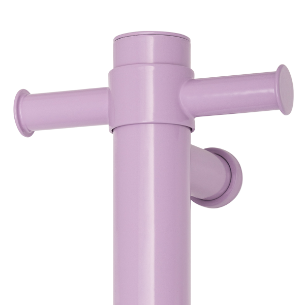 Thermorail Lilac Satin Straight Round Vertical Single Heated Towel Rail - VS900HLS