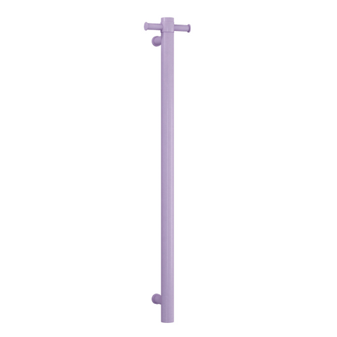 Thermorail Lilac Satin Straight Round Vertical Single Heated Towel Rail - VS900HLS