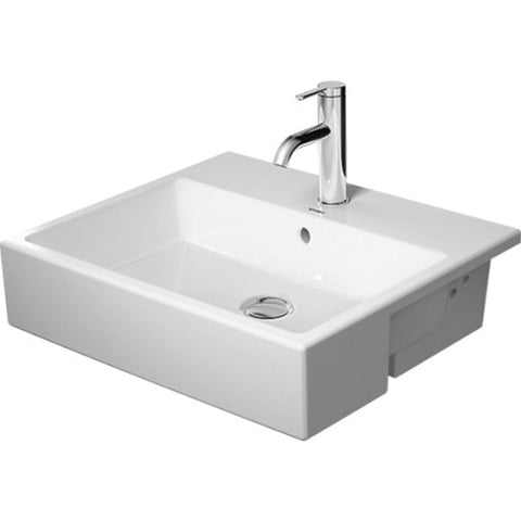 Duravit Vero Air Semi Recessed Washbasin 550mm with Overflow 1 Tap Hole - White