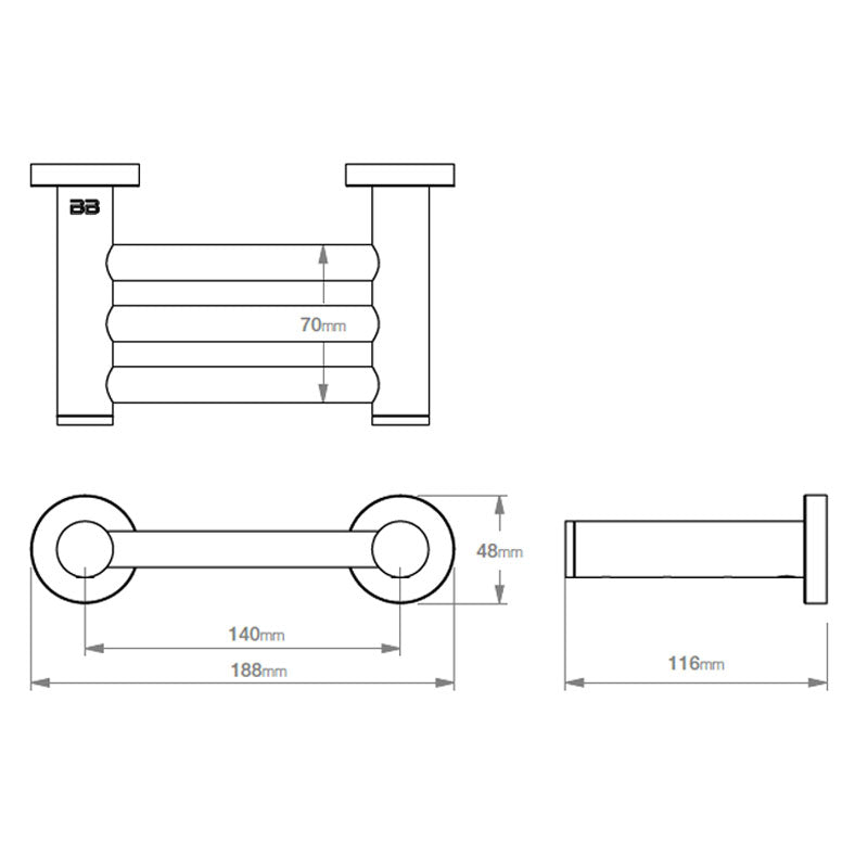 Bathe Bathroom Butler 4600 Premium Series Series Shower Foot Rest - Specs