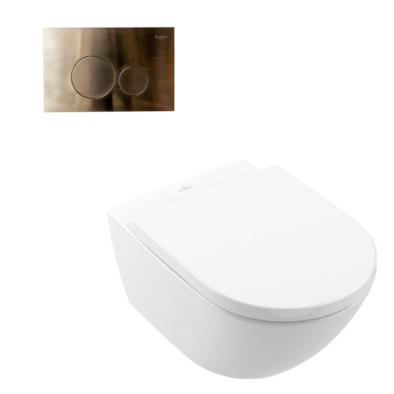 Villeroy & Boch Subway 3.0 Wall Hung Toilet incl/Argent 80 Cistern & Argent Plate