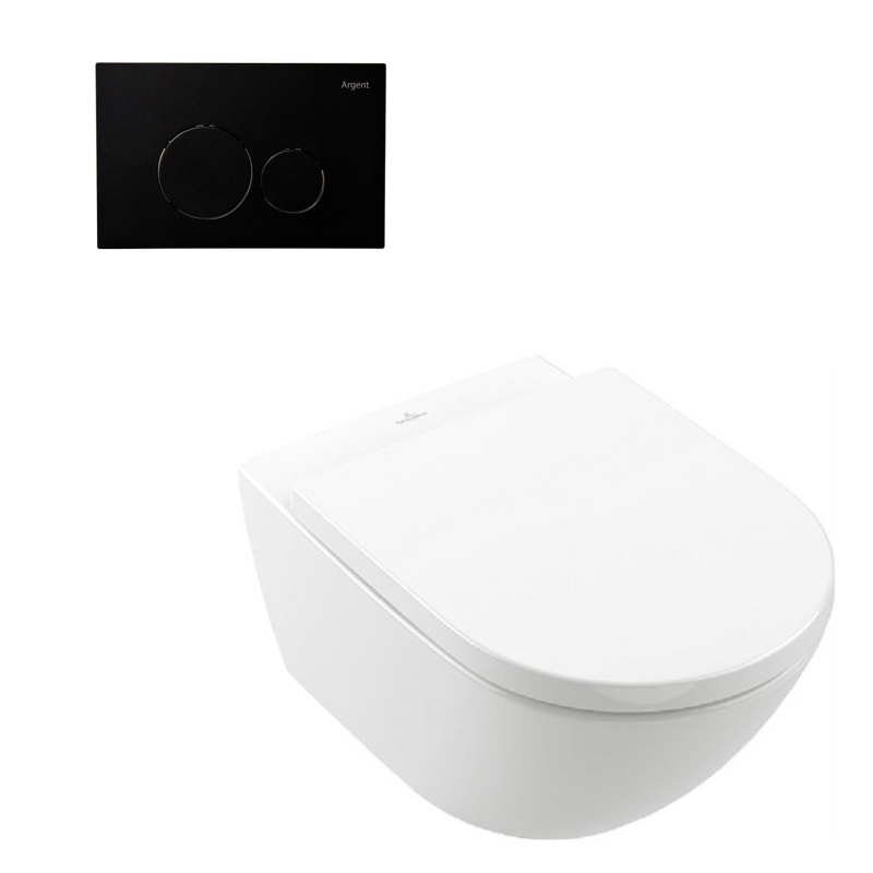 Villeroy & Boch Subway 3.0 Wall Hung Toilet incl/Argent 80 Cistern & Argent Plate