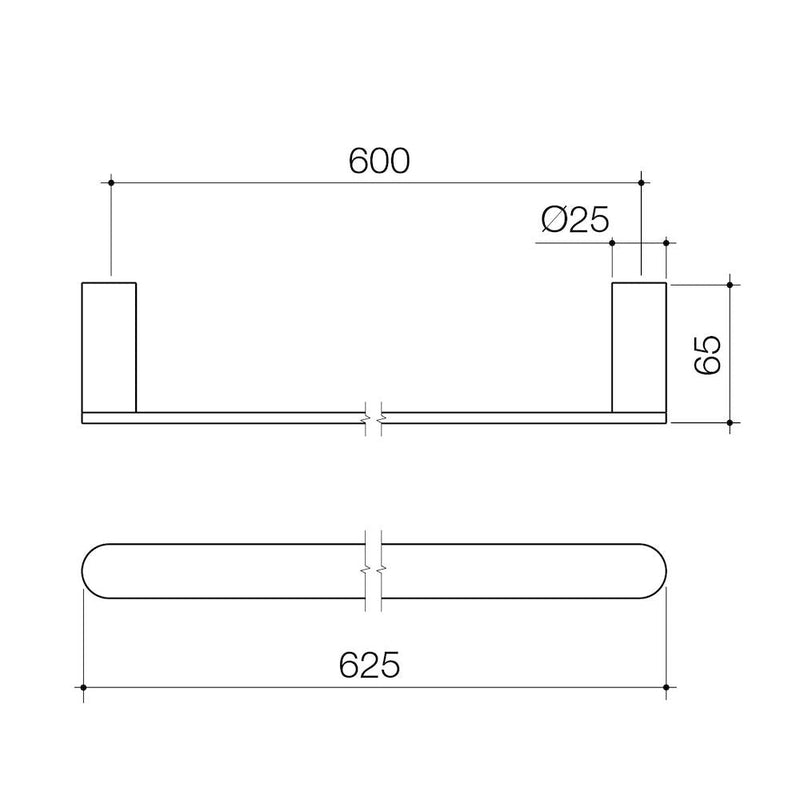 Caroma Urbane II Single Towel Rail | Specifications