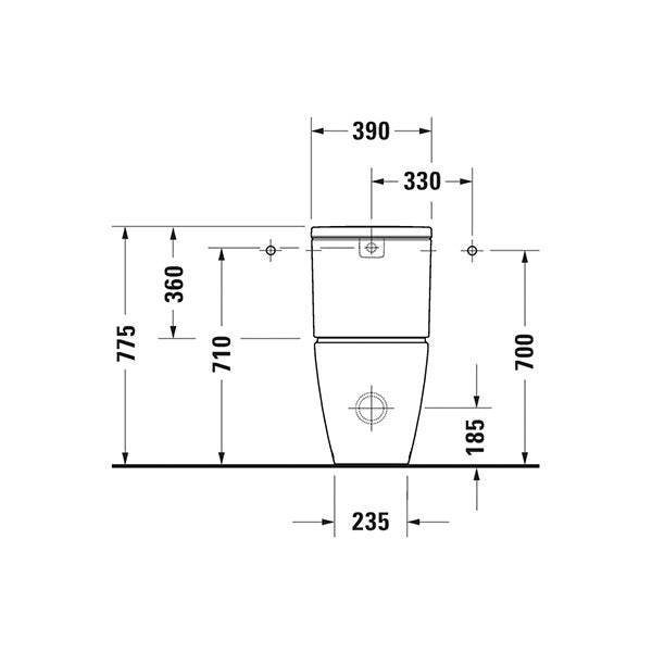 Duravit D-Neo Back to Wall Suite - Rear Inlet