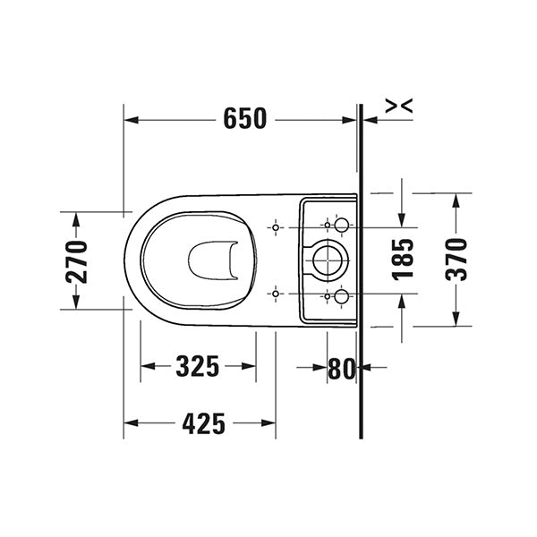 Duravit D-Neo Back to Wall Suite - Rear Inlet