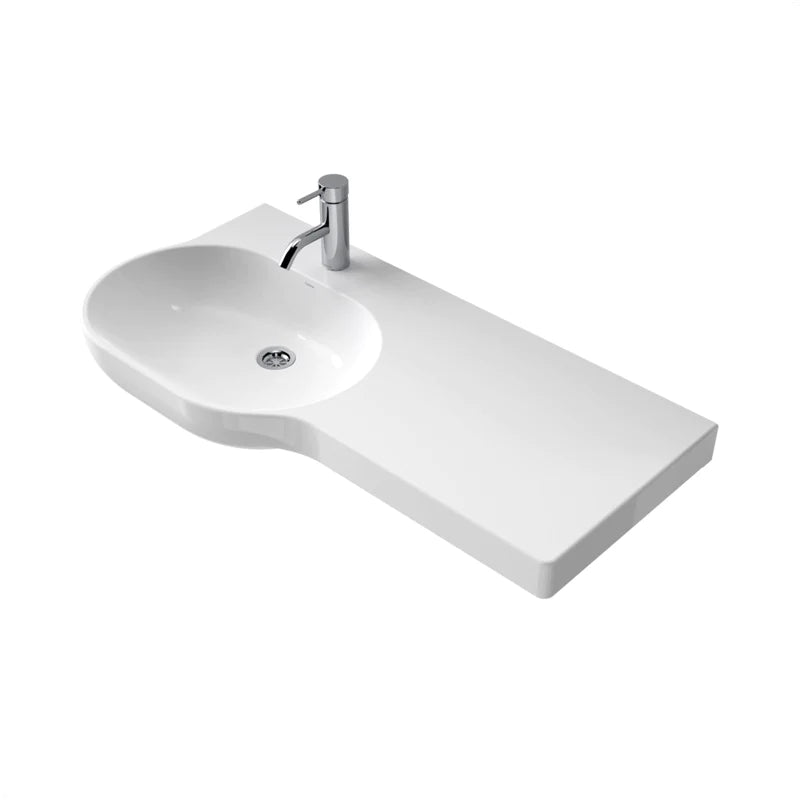 Caroma Opal 920 Basin Right Hand Shelf 1 Tap Hole - Gloss White