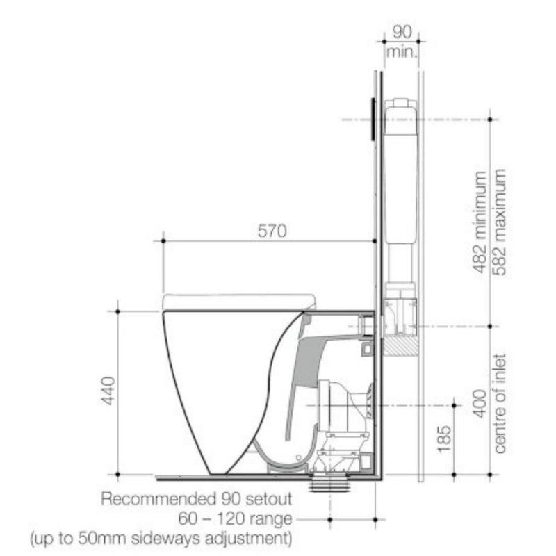 Caroma Urbane II Cleanflush Invisi Series II Wall Faced Suite (with GermGard)