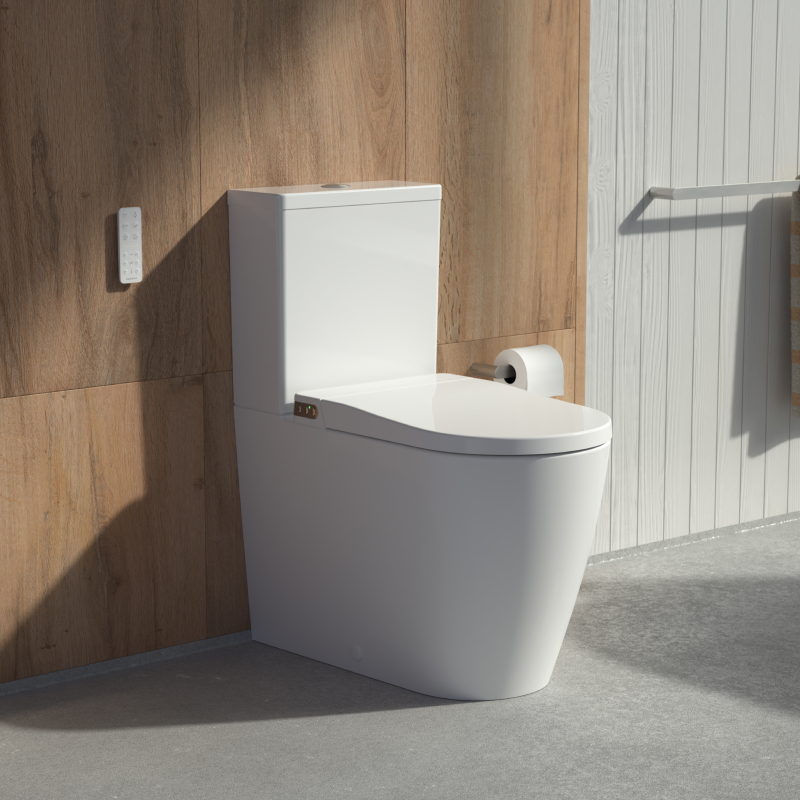 Caroma Urbane II Bidet Cleanflush Easy Height Close Couple Back Entry Suite - 848711W