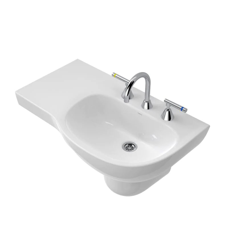 Caroma Care 700 Wall Basin Left Hand Shelf with 1 taphole