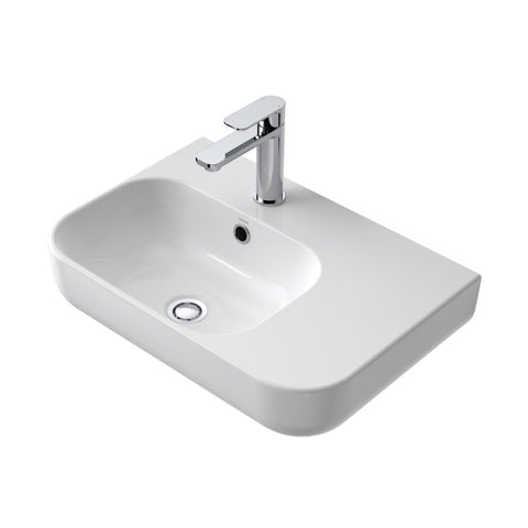 Caroma 	Luna Shelf Wall Basin 1 Tap Hole - Gloss White