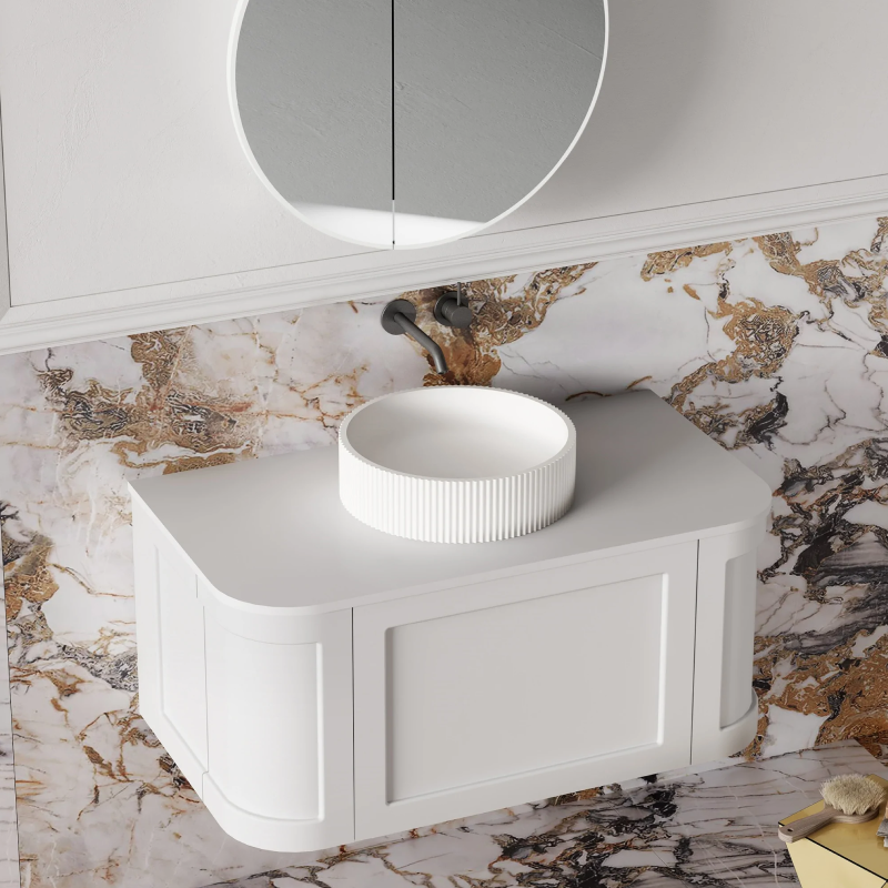 Cassa Design Westminster 900mm Wall Hung Vanity Matte White