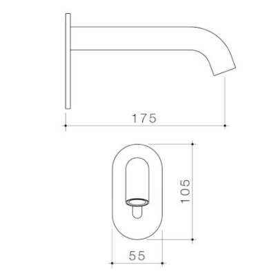 Caroma Liano II Sensor 175mm Wall Spout - LF Chrome