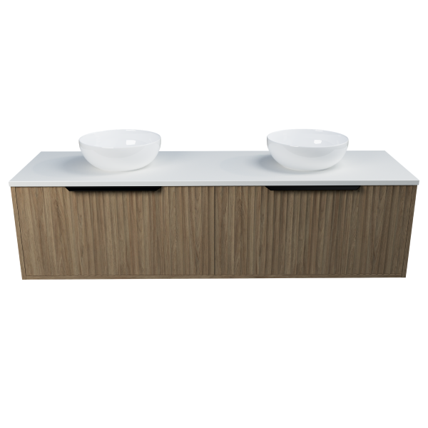 Timberline Elwood Dockland Wall Hung Vanity with SilkSurface Top & Double Basin 1500mm