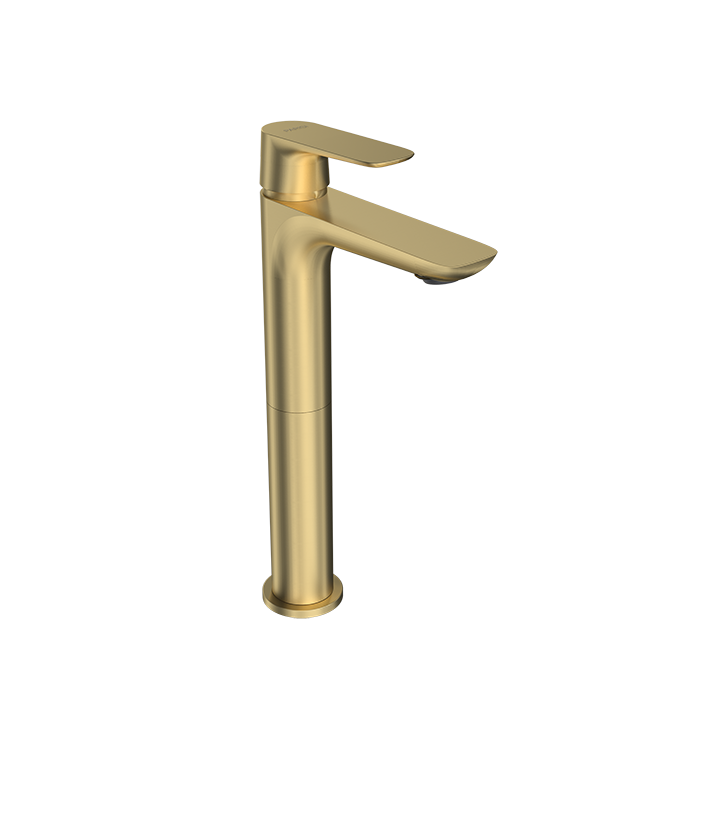 Parisi Slim II High Basin Mixer - Brushed Brass