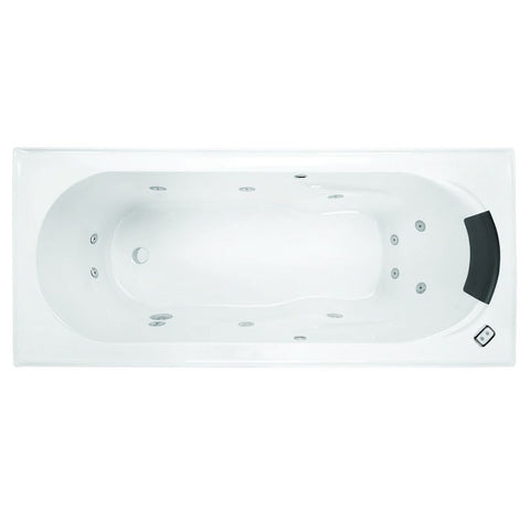 Decina Adatto Contour 1510mm Acrylic Jet Spa Bath - Gloss White with White Headrest