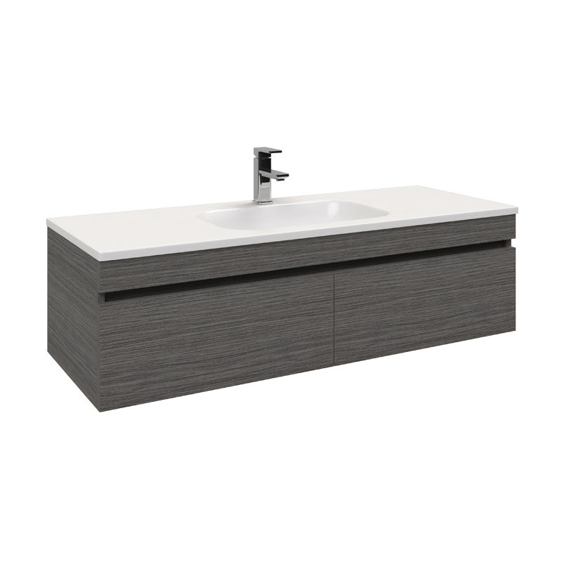 The 1200mm Allure vanity in Polytec Maroso Milan Ravine with Stadium acrylic top.