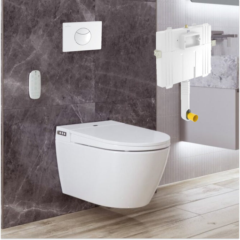 Argent Evo Wall Hung ViSmart Toilet Package Includes E100 White Button - Cass Brothers