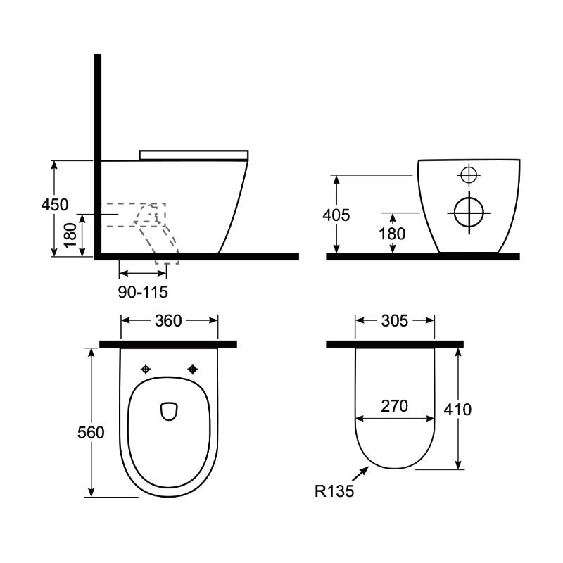 Argent Grace Hygienic Flush Wall Faced Package - Cass Brothers